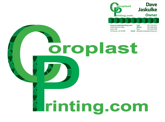 Coroplast Printing Logo and Business Card Design 2