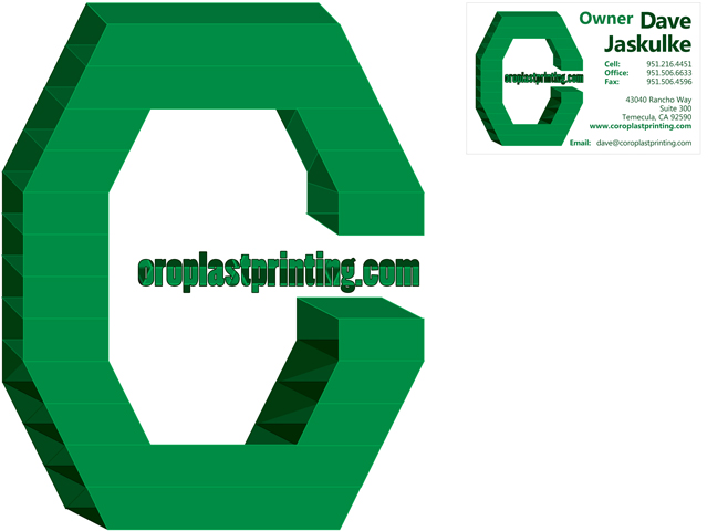 Coroplast Printing Logo and Business Card Design 1