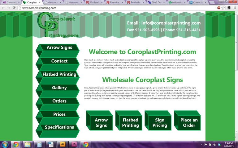 Coroplast Printing Website Design