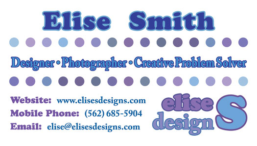 EliseS Designs Business Card